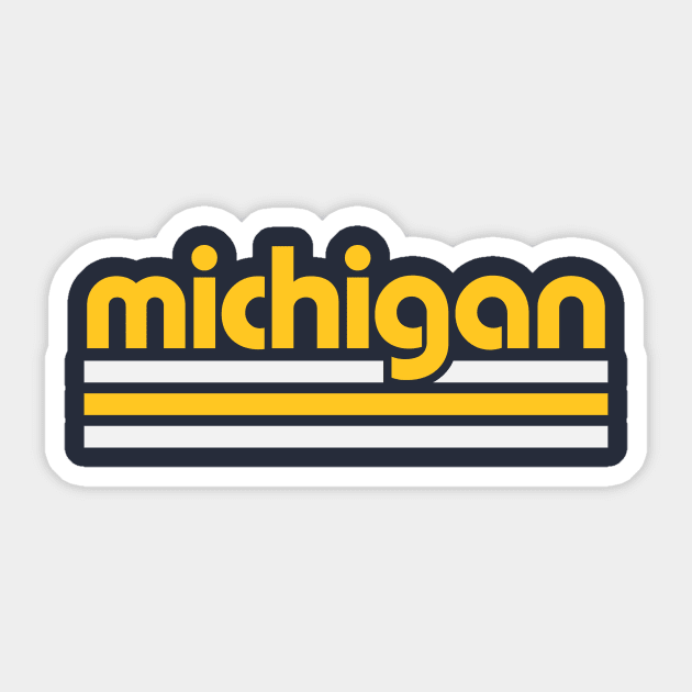 Retro Michigan Stripes Sticker by Now Boarding